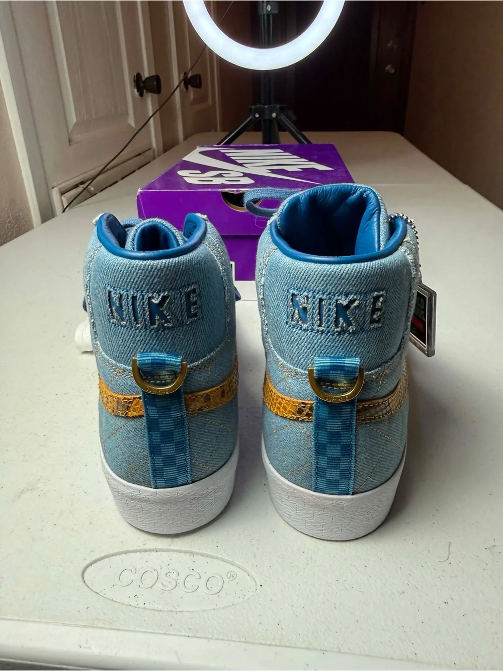 Size 8.5 - Nike Supreme x Zoom Blazer QS SB Mid Denim